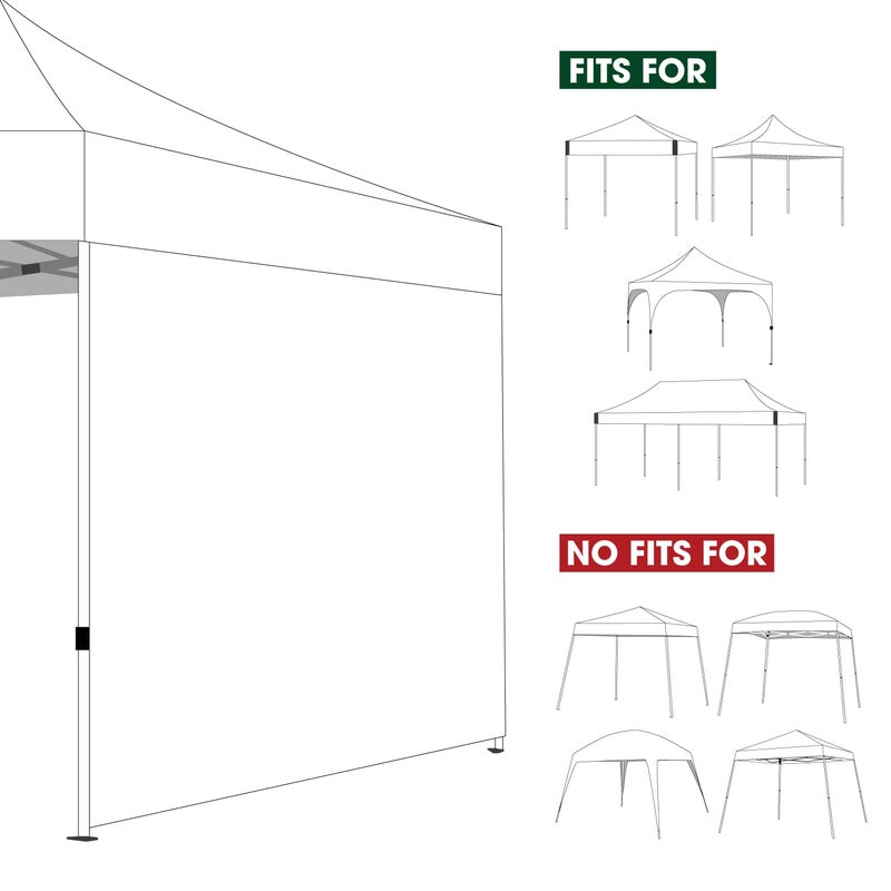 COOSHADE SunWall for 10x10 Pop Up Canopy Tent  1 Pack Sidewall Only (Grey) - Image 5